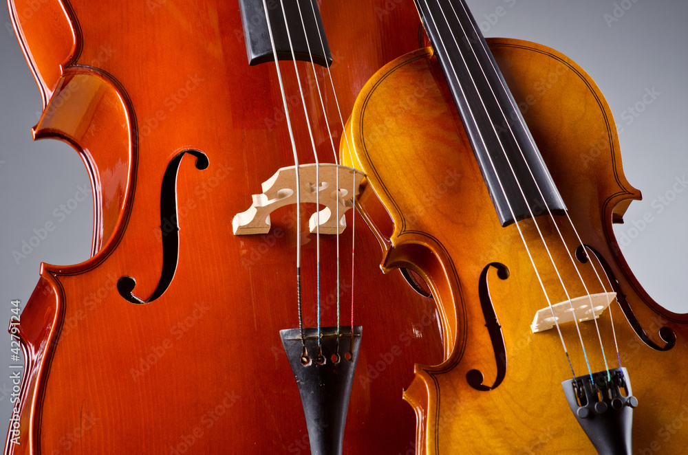 Fototapeta premium Music Cello in the dark room