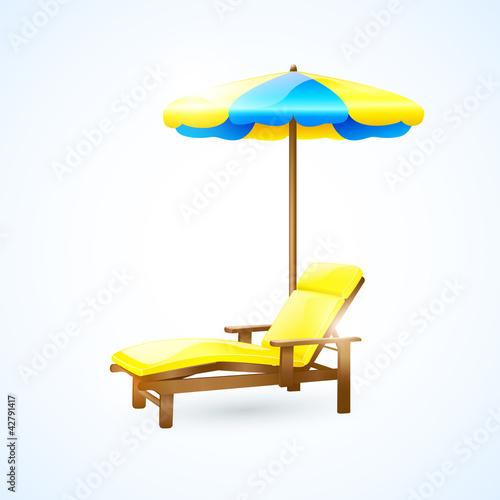 Deck chair with umbrella