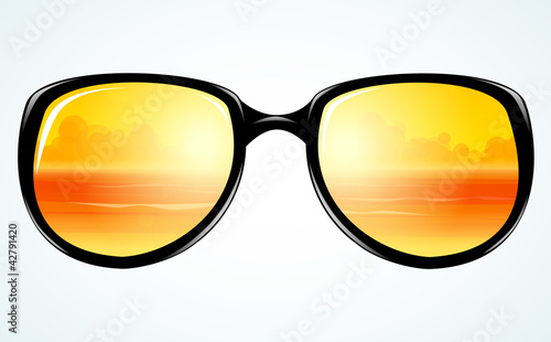 vector sunglasses with reflection