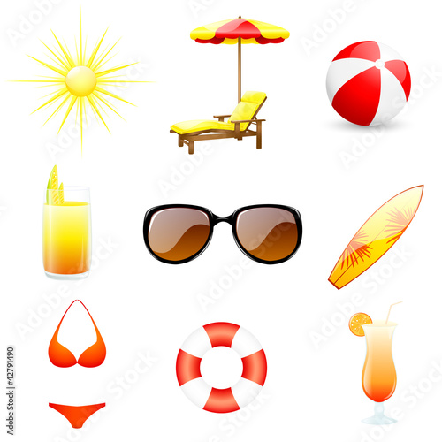 Summer icons set