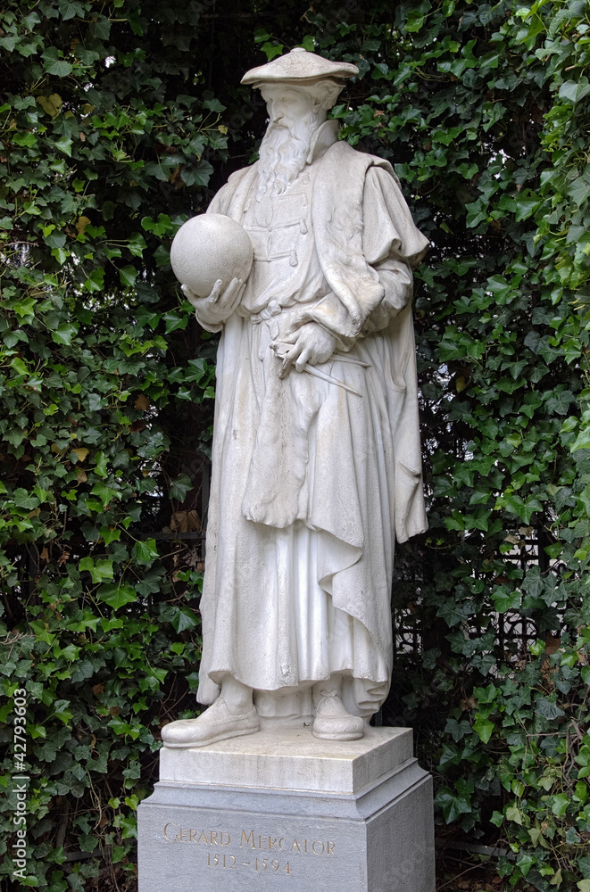 Statue of Gerard Mercator in Brussels, Belgium