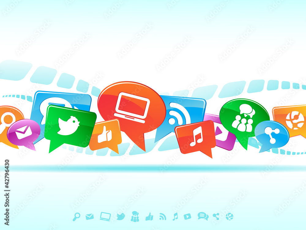 Social Network background of the icons vector