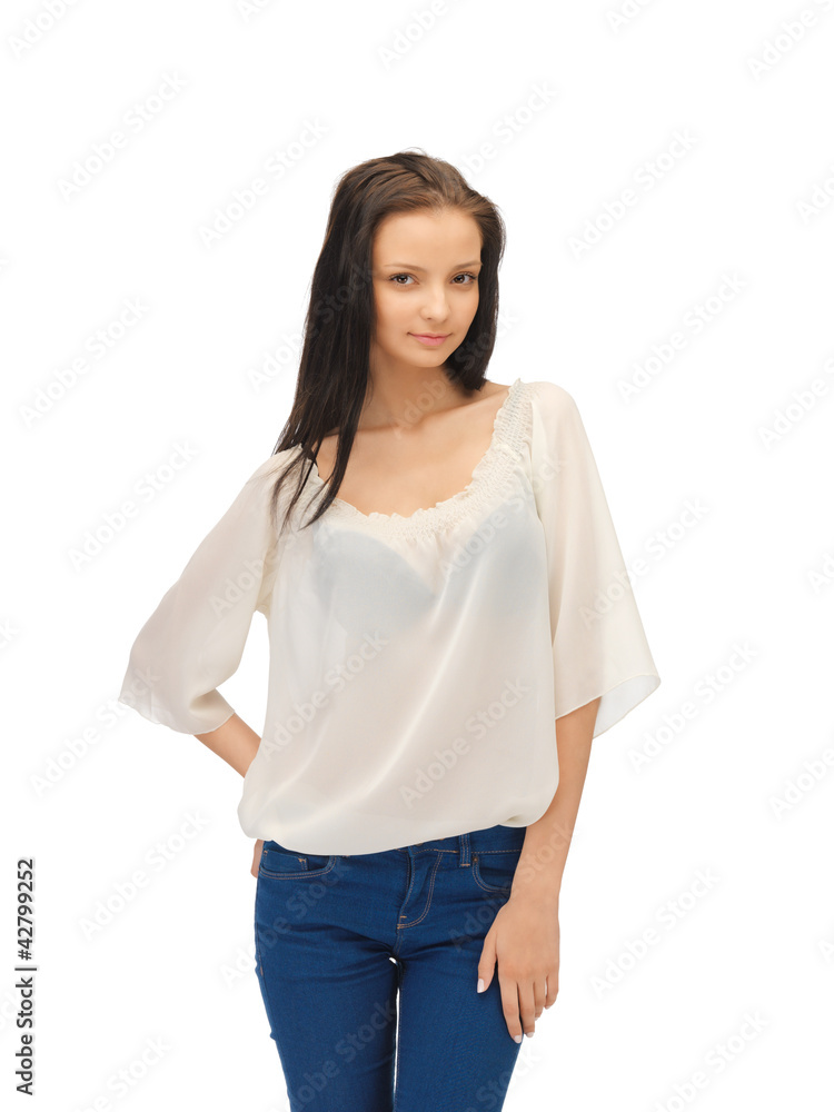 beautiful woman in casual clothes beautiful woman in casual clothes