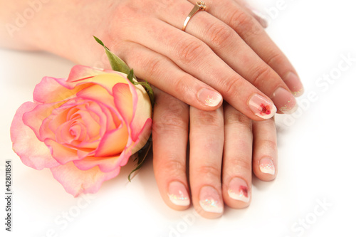 manicure on white