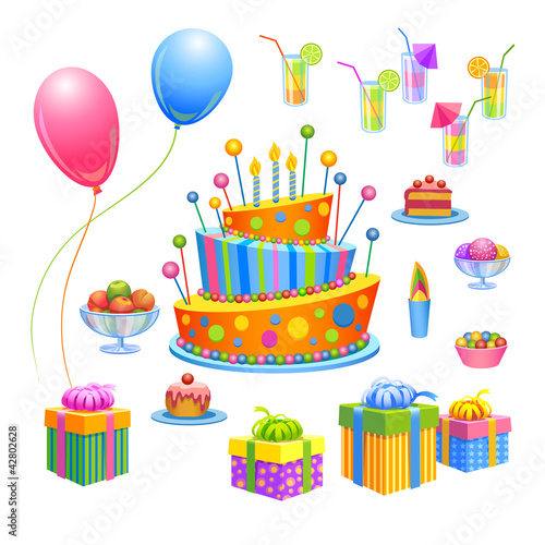 Vector illustration - set of birthday