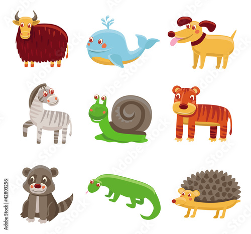 Fototapeta Naklejka Na Ścianę i Meble -  Cute cartoon animals