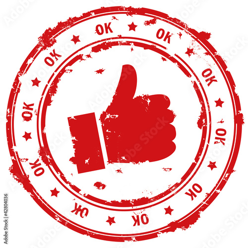 Ok hand rubber stamp.