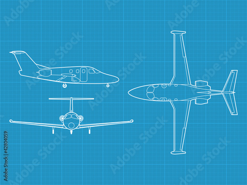 Detailed vector illustration of civil airplane - Eclipse 500 photo