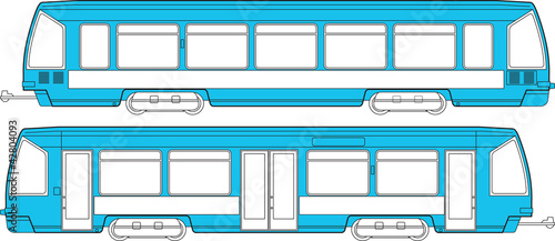 Vector illustration of a modern tram isolated on white