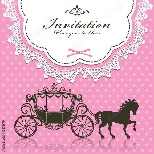 Vintage Invitation Luxury carriage design