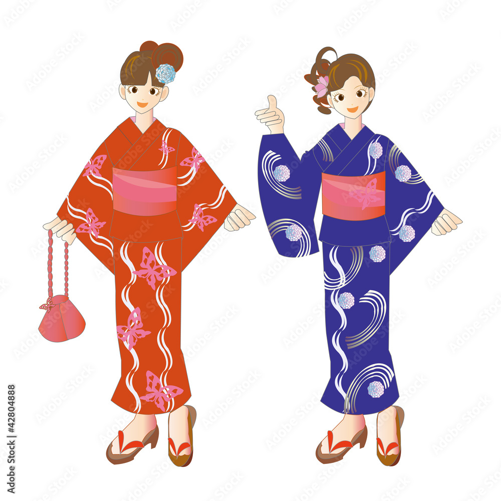 浴衣の二人の女性 japanese traditional summer dresses 浴衣の二人の女性 japanese traditional summer dresses