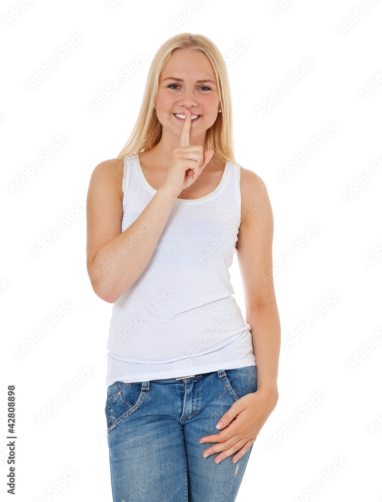 Attraktives Mädchen bittet um Ruhe Attraktives Mädchen bittet um Ruhe