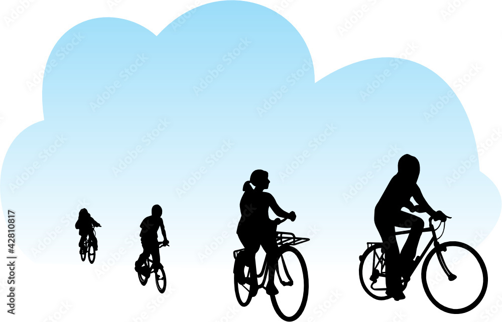 Obraz premium FAMILLE EN BICYCLETTE