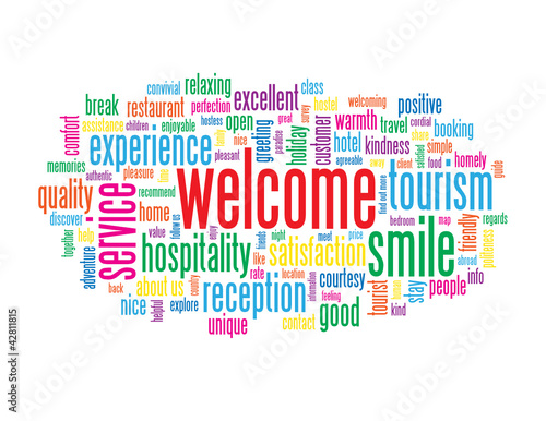 "WELCOME" Tag Cloud (card smile customer service greetings home)