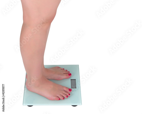 Woman and digital scale