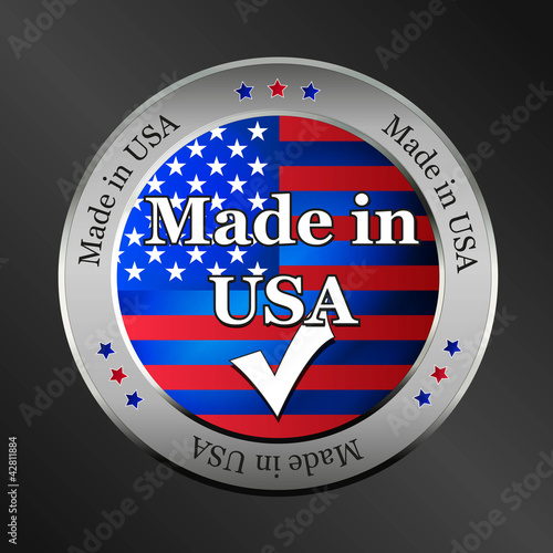 made in usa metallic vector button