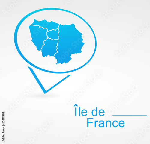 île de france région de france dans signet bleu