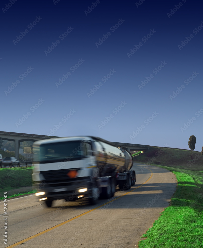 Tanker truck on highway