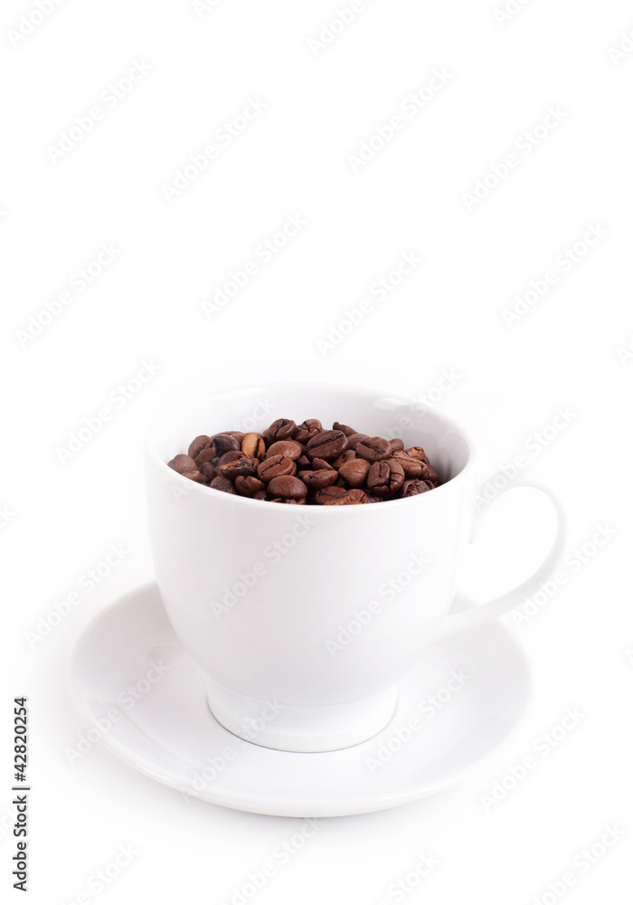 cup with coffee beans cup with coffee beans