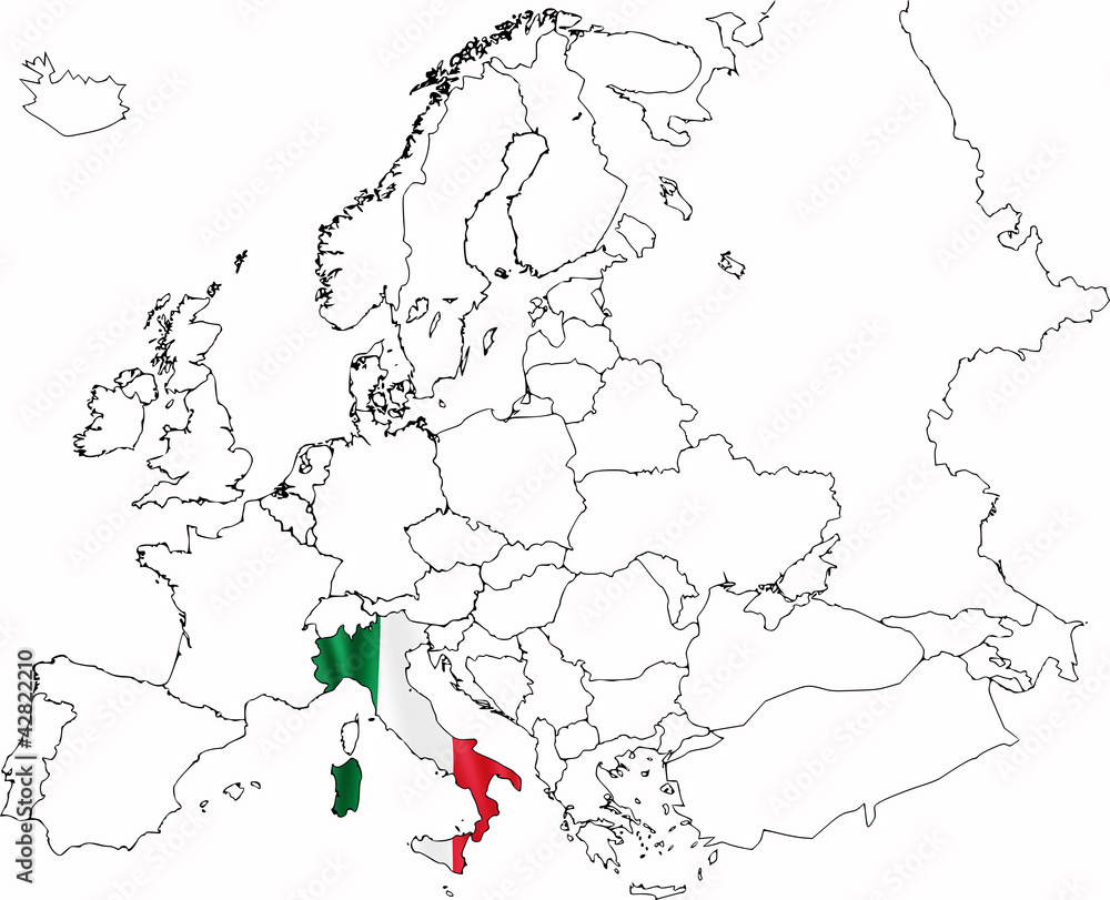 Fototapeta premium flag of country on map