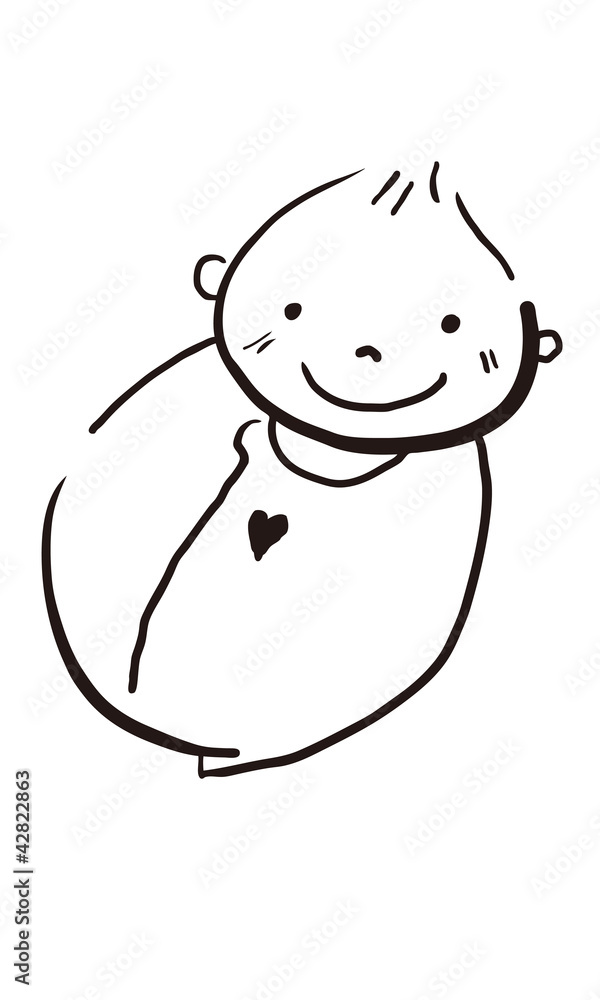 New born baby in line style New born baby in line style