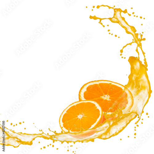 Orange slices with splash isolated on white #42827010