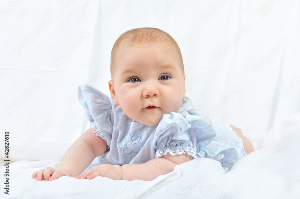 Portrait of the pretty white 4 months baby Portrait of the pretty white 4 months baby