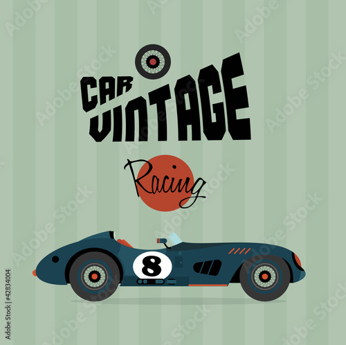 Vector vintage sport racing cars