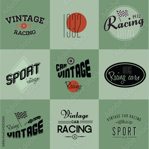 Vintage car racing badges