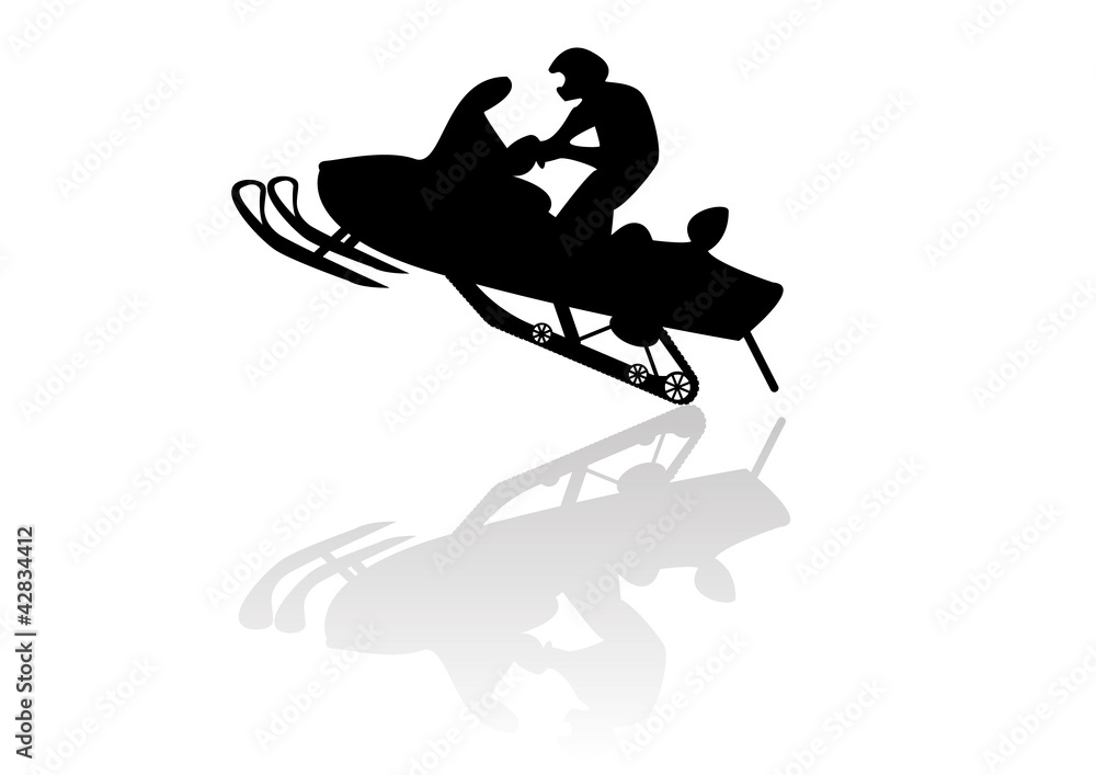 Snowmobile motorbike silhouette illustration background
