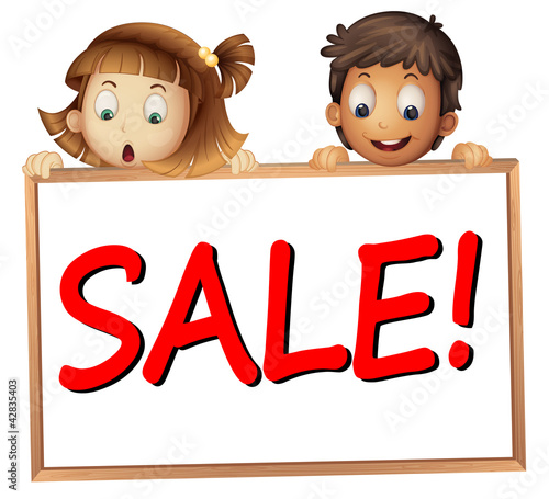kids showing sale board