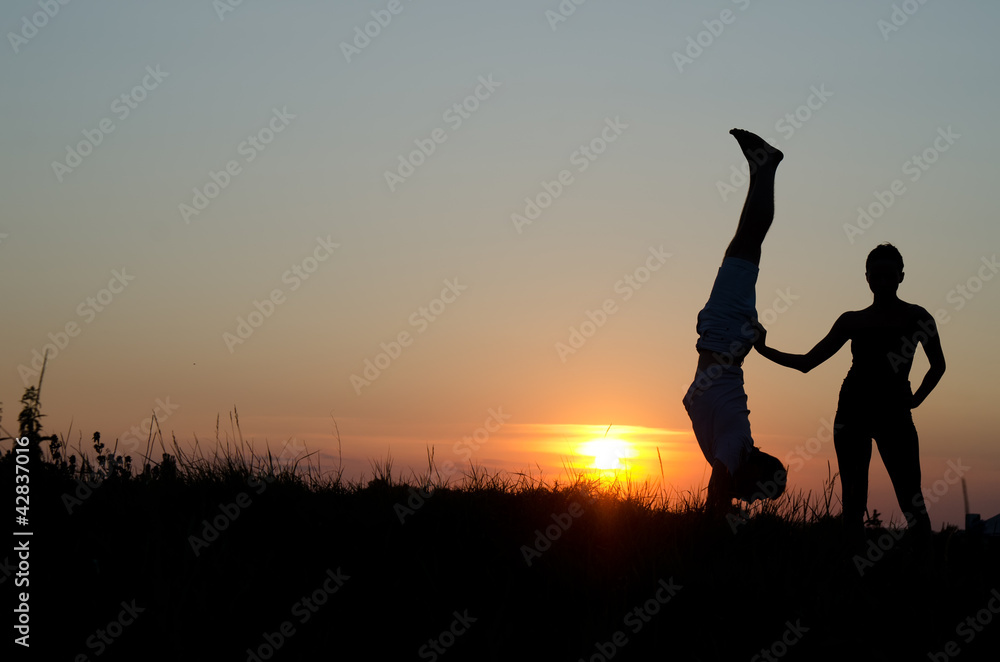 Acrobatic couple. Acrobatic couple.