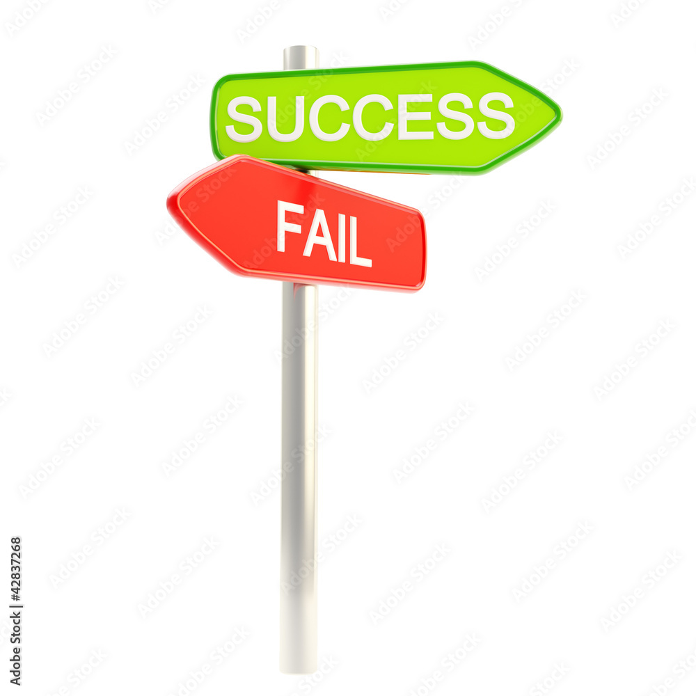 Success versus failure as roadsign post Success versus failure as roadsign post
