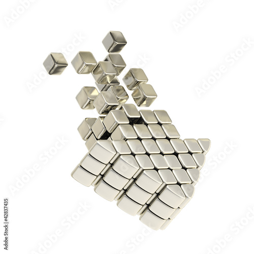 Technology cube arrow silve...