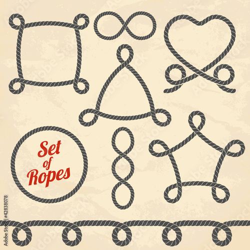 Set of ropes. Vector illustration.