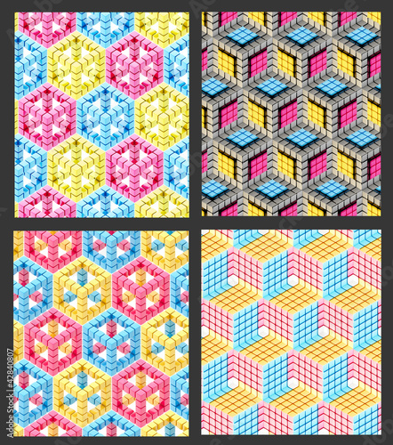 Seamless hexagon cube background texture
