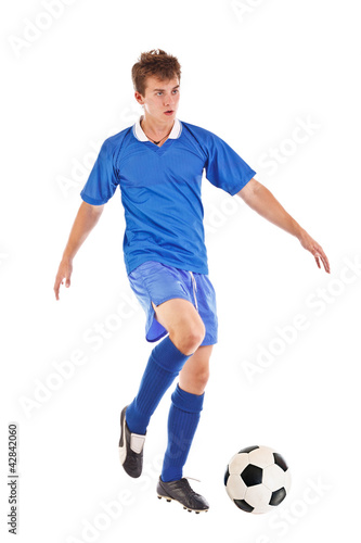 Fototapeta Naklejka Na Ścianę i Meble -  Footballer with soccer ball