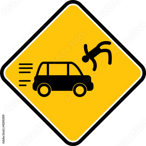 Danger accident sign, vector illustration
