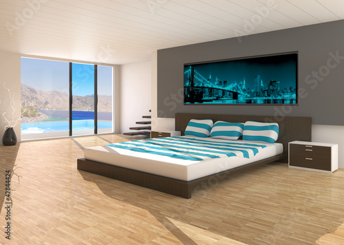 Modern interior of a bedroom