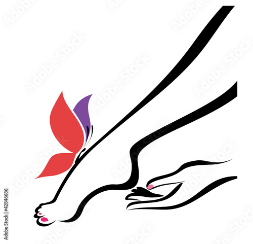 hand and foot, body care, vector illustration