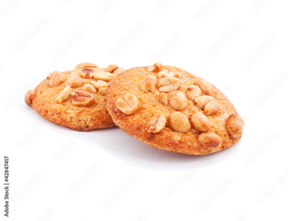 Cookies with nuts isolated over white Cookies with nuts isolated over white