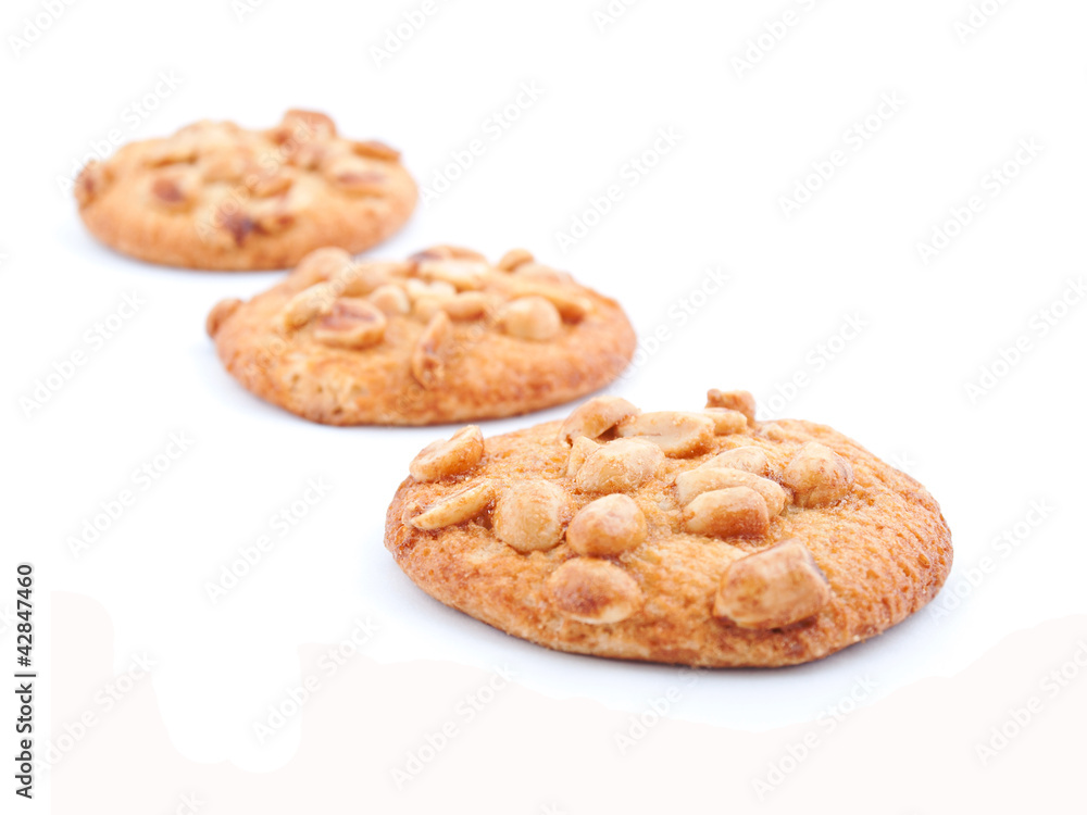 Cookies with nuts isolated over white Cookies with nuts isolated over white