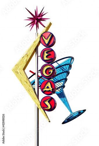 Картината върху платно Old Las Vegas Strip Sign Isolated