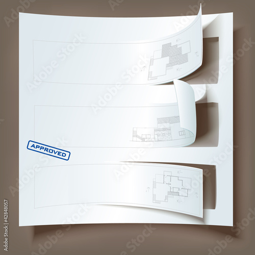 Set of Architectural Web Banners. Isolated on light background