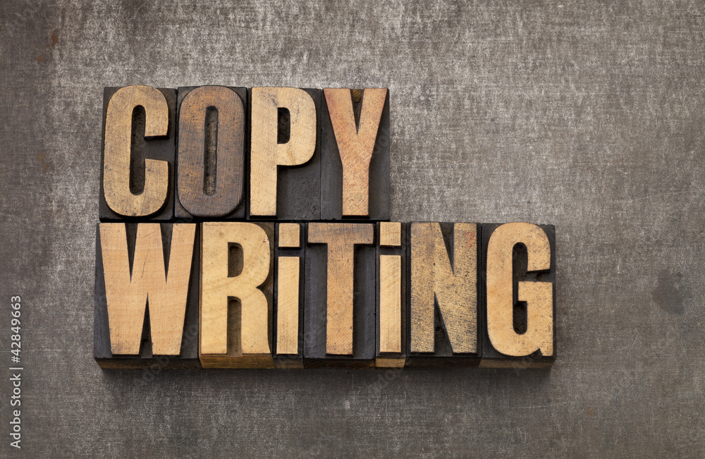 Fototapeta premium copywriting słowo w rodzaju drewna