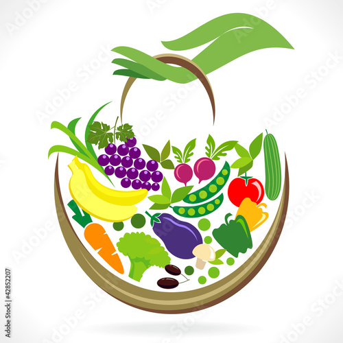 Fruits and Vegetables  Basket in Hand