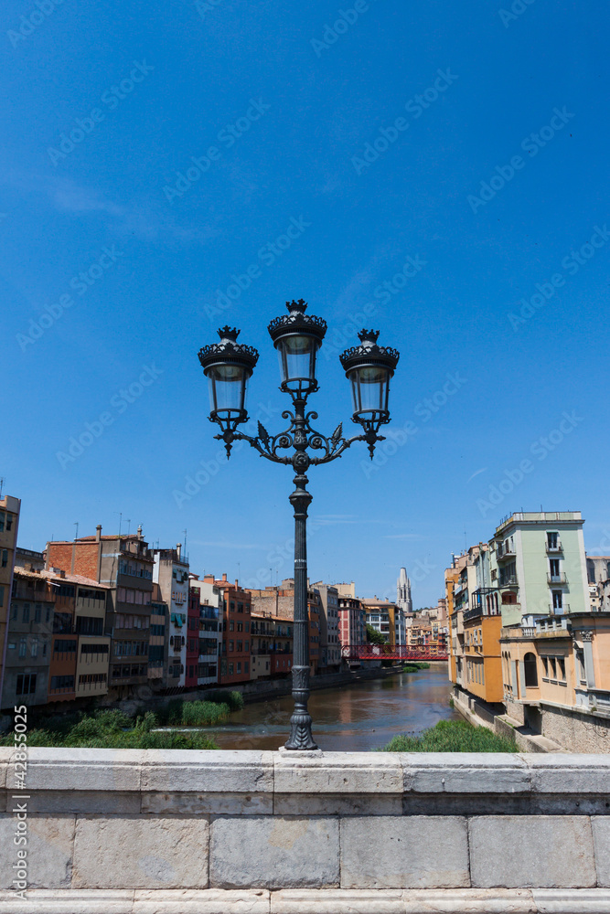 Girona bridge lantern Spain