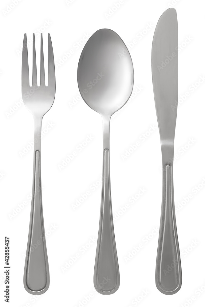 spoon, knife and fork on white background spoon, knife and fork on white background
