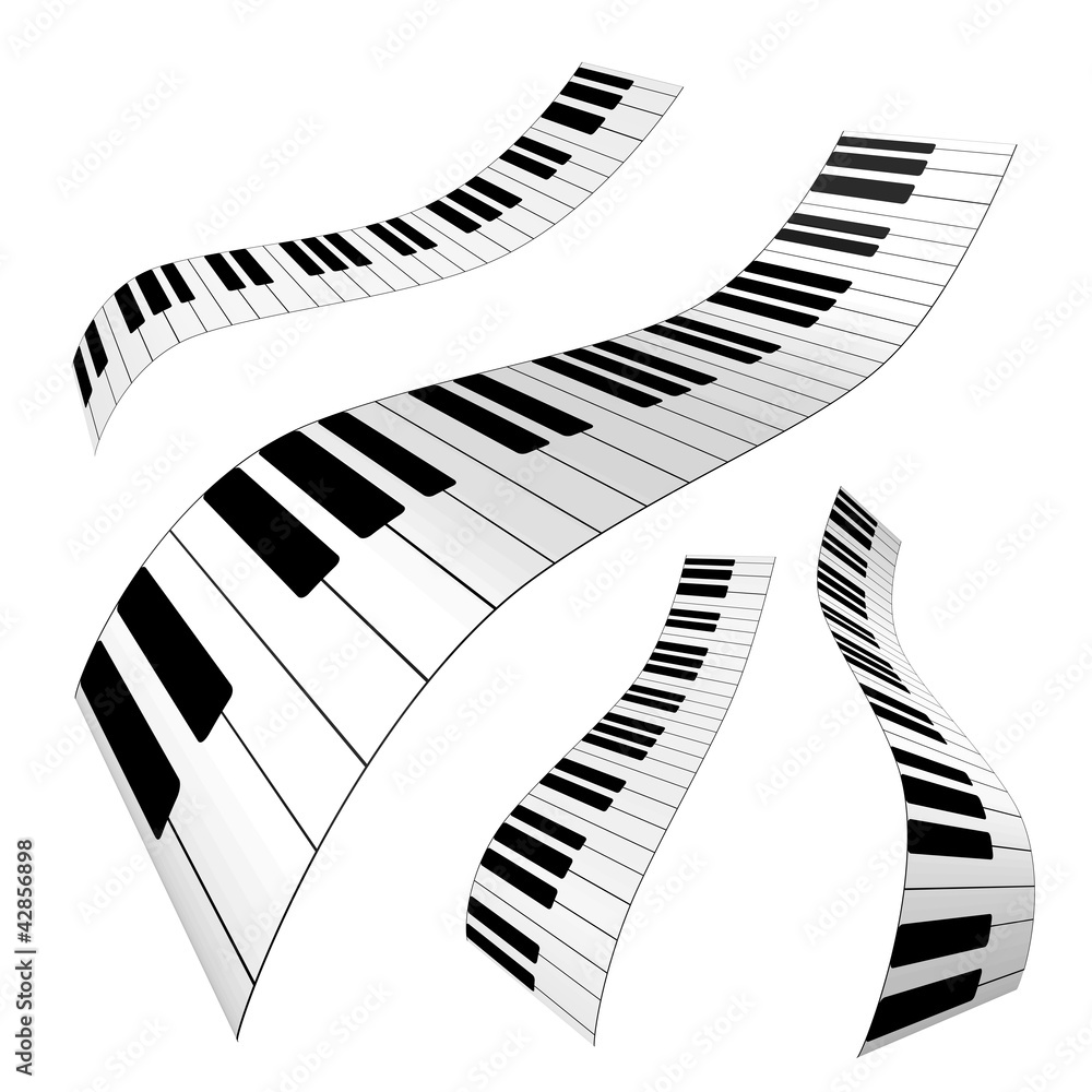 Naklejka premium Piano keys, vector background