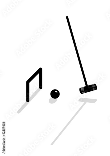 Vector icon to play croquet equipment